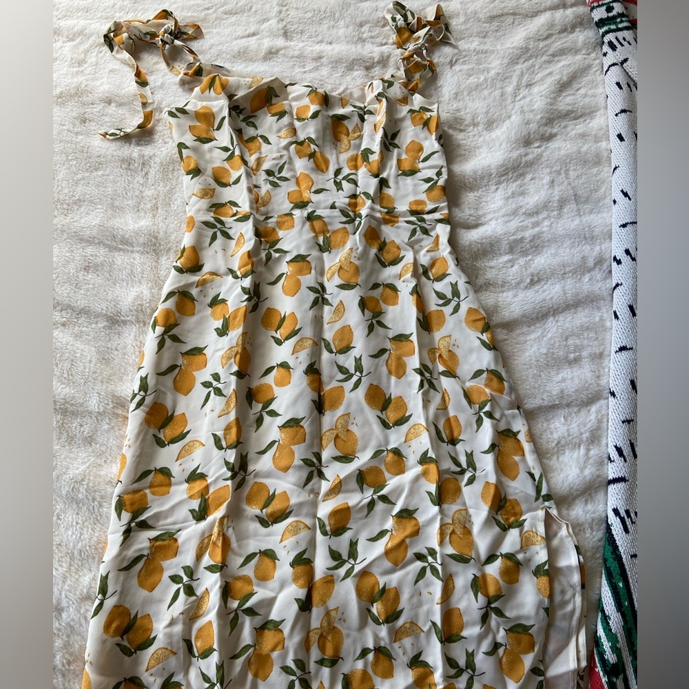 Reformation Lemon Print Dress - Yellow and Green